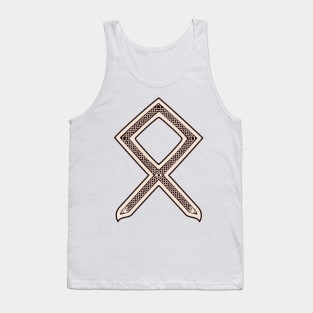 Othala, Odin's Rune (Wodan) - Bone and Burnt Wood - Viking / Norse / Saxon Futhark Rune Tank Top